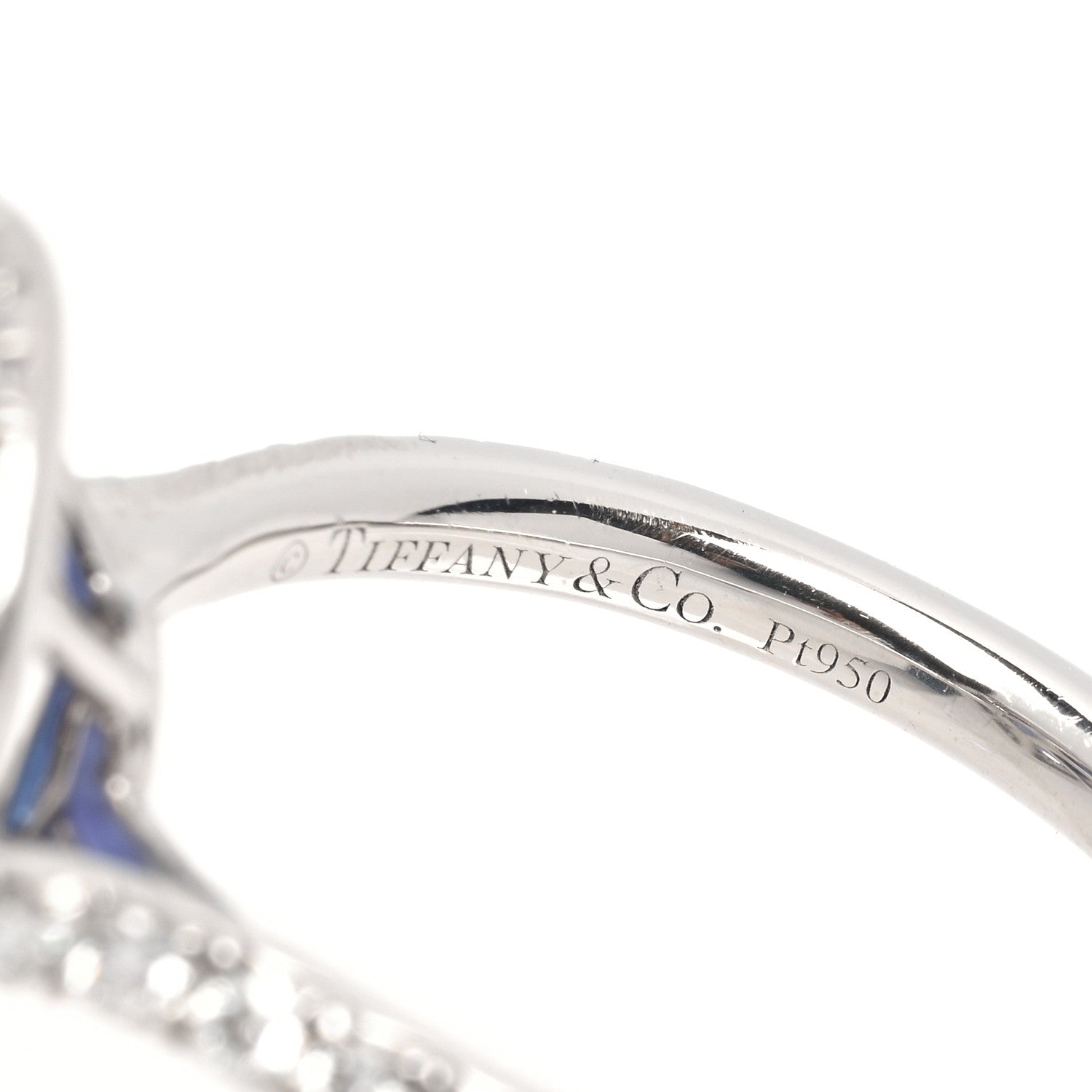 Tiffany Platinum Diamond Tanzanite Soleste Pear Cut Ring 52 6 5 of 7