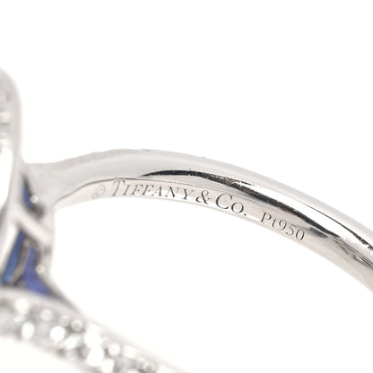 Tiffany Platinum Diamond Tanzanite Soleste Pear Cut Ring 52 6 5 of 7
