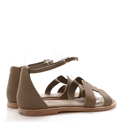 Hermes Epsom Santorini Sandals 37 Etoupe 4 of 9