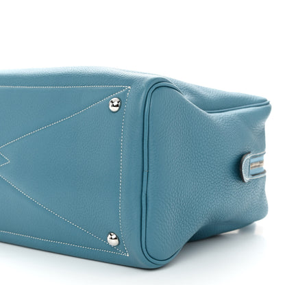 Hermes Taurillon Clemence Victoria II 35 Blue Jean 10 of 11