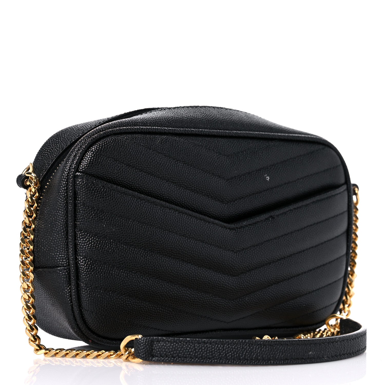 Saint Laurent Grain De Poudre Matelasse Monogram Mini Lou Camera Bag Black 2 of 18