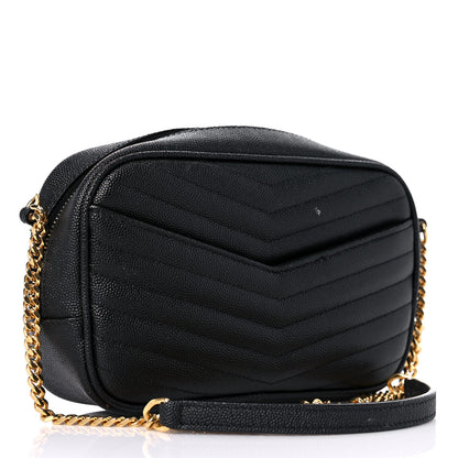 Saint Laurent Grain De Poudre Matelasse Monogram Mini Lou Camera Bag Black 2 of 18