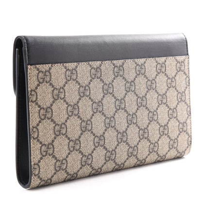 Gucci GG Supreme Monogram Mini Peony Pearly Clutch Black 2 of 11