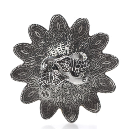 Gucci Sterling Silver Resin Flower Ring Turquoise 54 7 3 of 4