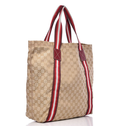 Gucci GG Monogram Medium Web Handle Vertical Tote Red 3 of 13