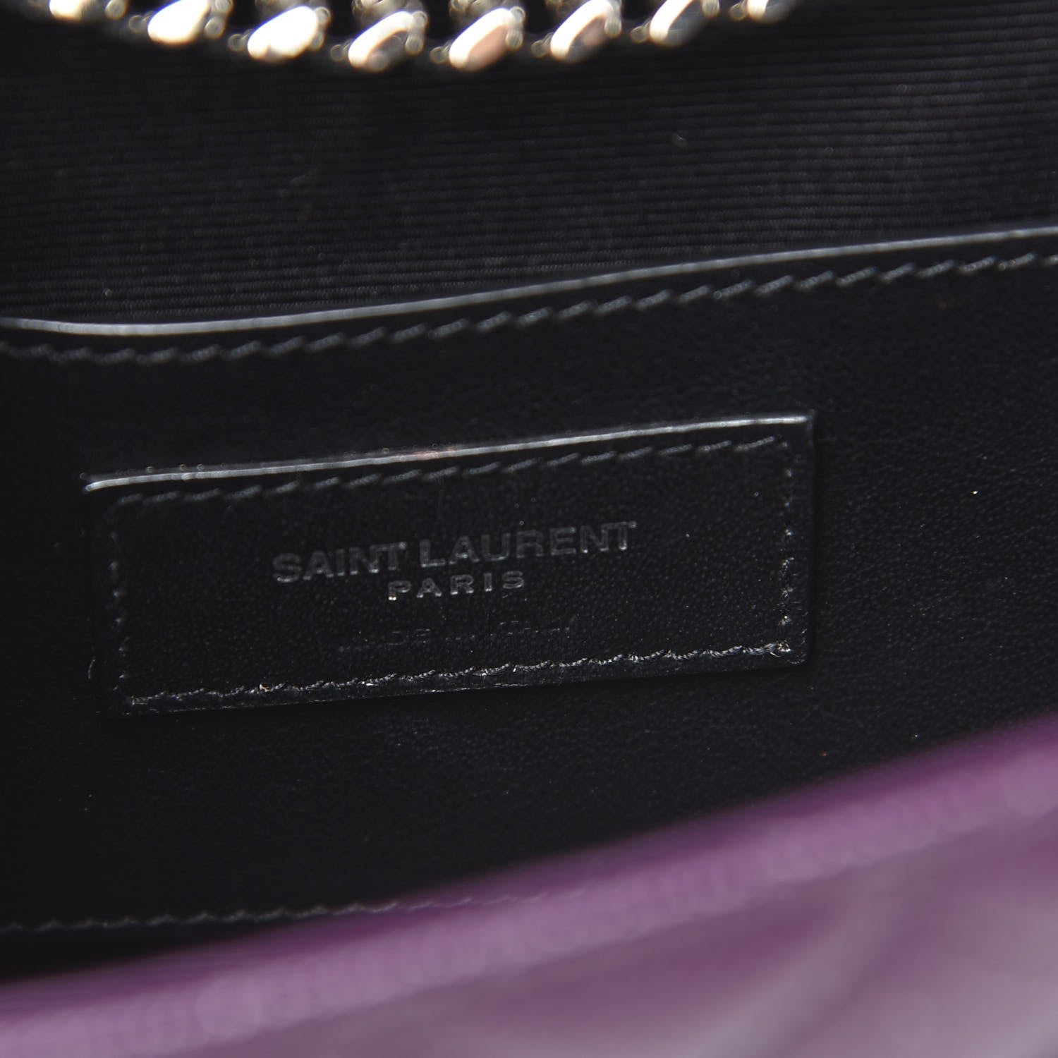 Saint Laurent Grain De Poudre Textured Mixed Matelasse Triquilt Small Monogram Satchel Lilac 7 of 9