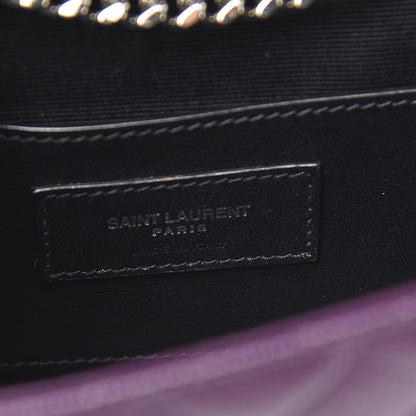 Saint Laurent Grain De Poudre Textured Mixed Matelasse Triquilt Small Monogram Satchel Lilac 7 of 9