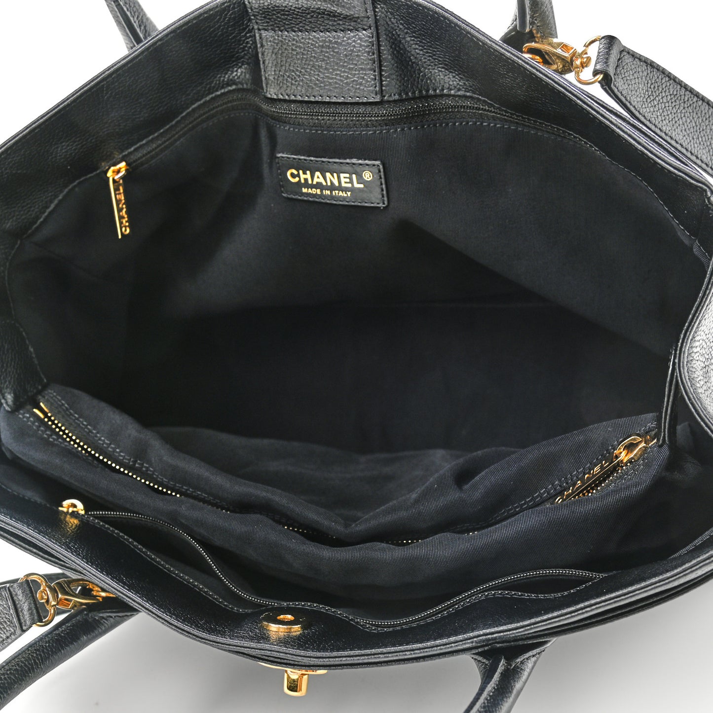 Calfskin Cerf Executive Shopper Tote Black