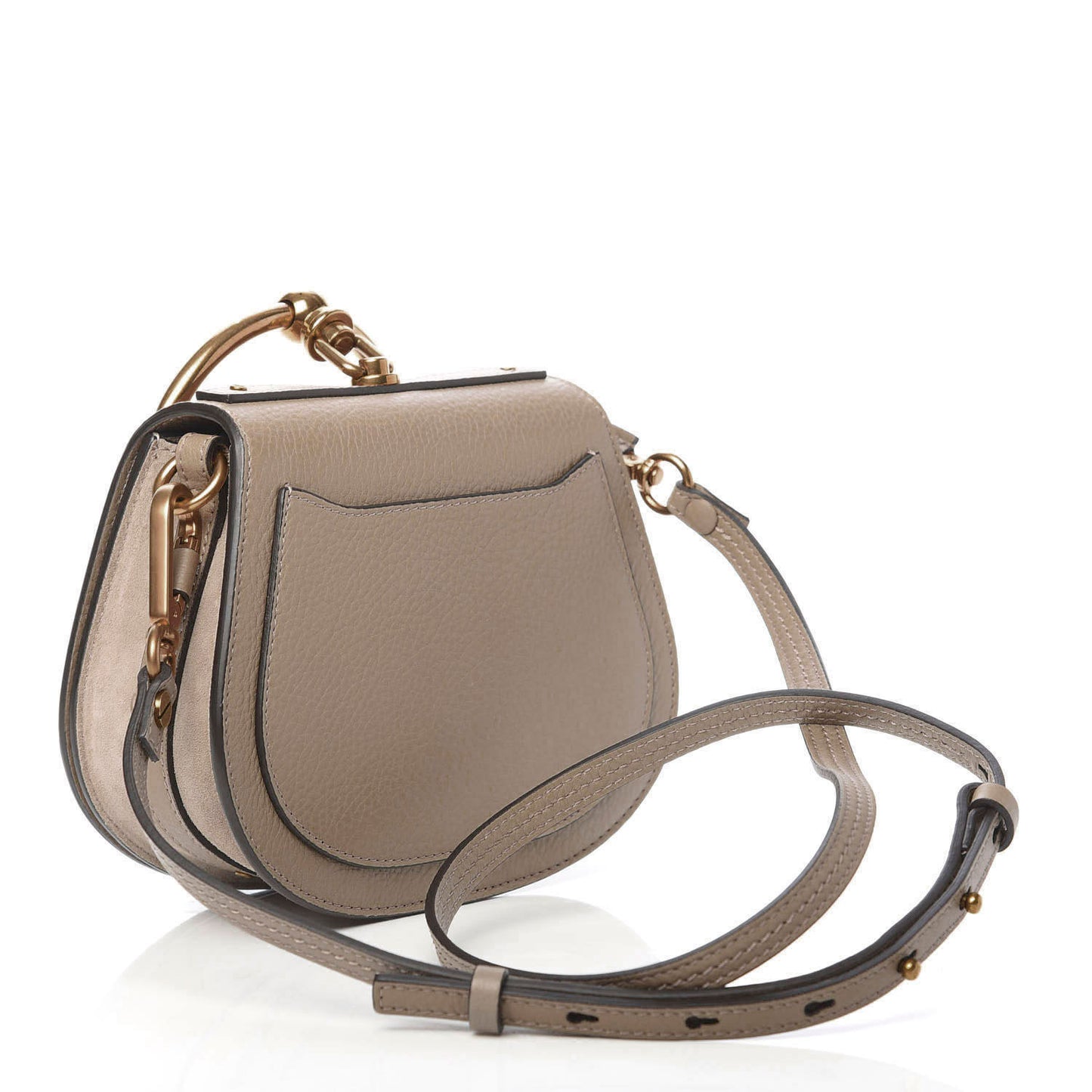 Calfskin Suede Small Nile Bracelet Bag Motty Grey