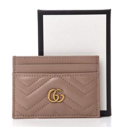 Gucci Calfskin Matelasse GG Marmont Card Holder Porcelain Rose 7 of 7