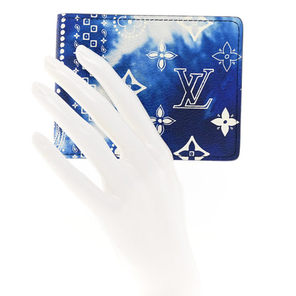 Louis Vuitton Cowhide Monogram Bandana Slender Wallet Blue 2 of 8