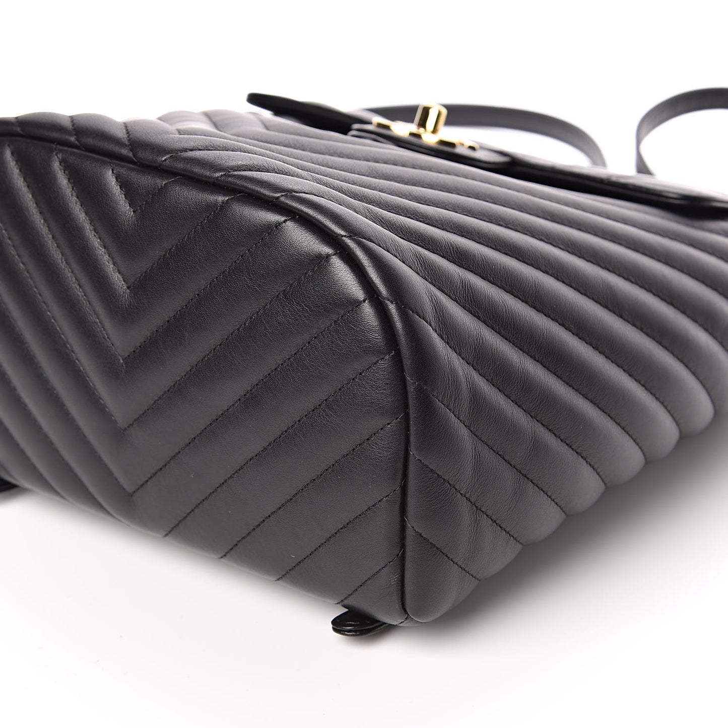 Calfskin Chevron Quilted Small Urban Spirit Backpack Black