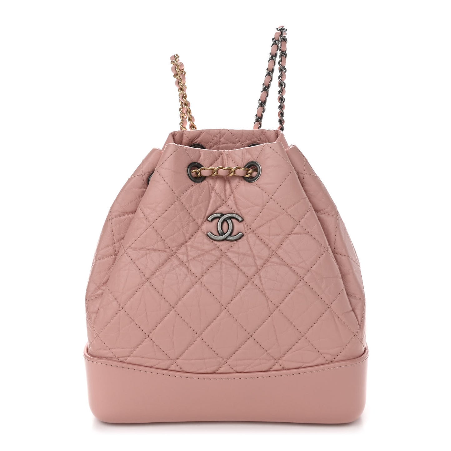 Aged Calfskin Quilted Small Gabrielle Backpack Pink