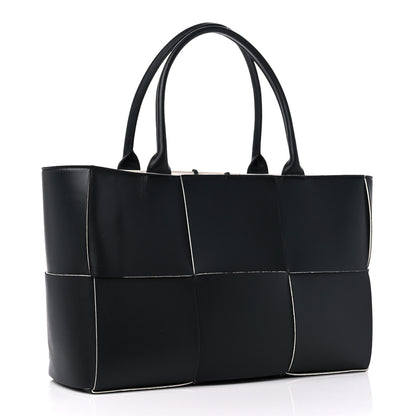 Bottega Veneta Nappa Maxi Intrecciato Arco Tote Black White 3 of 8