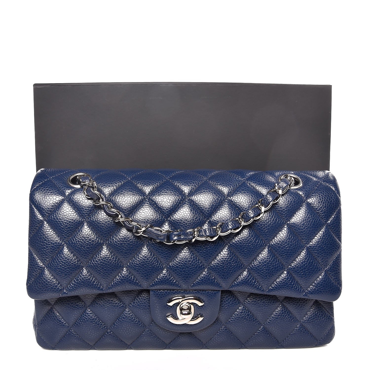 Chanel Caviar Quilted Medium Double Flap Navy 7 of 7