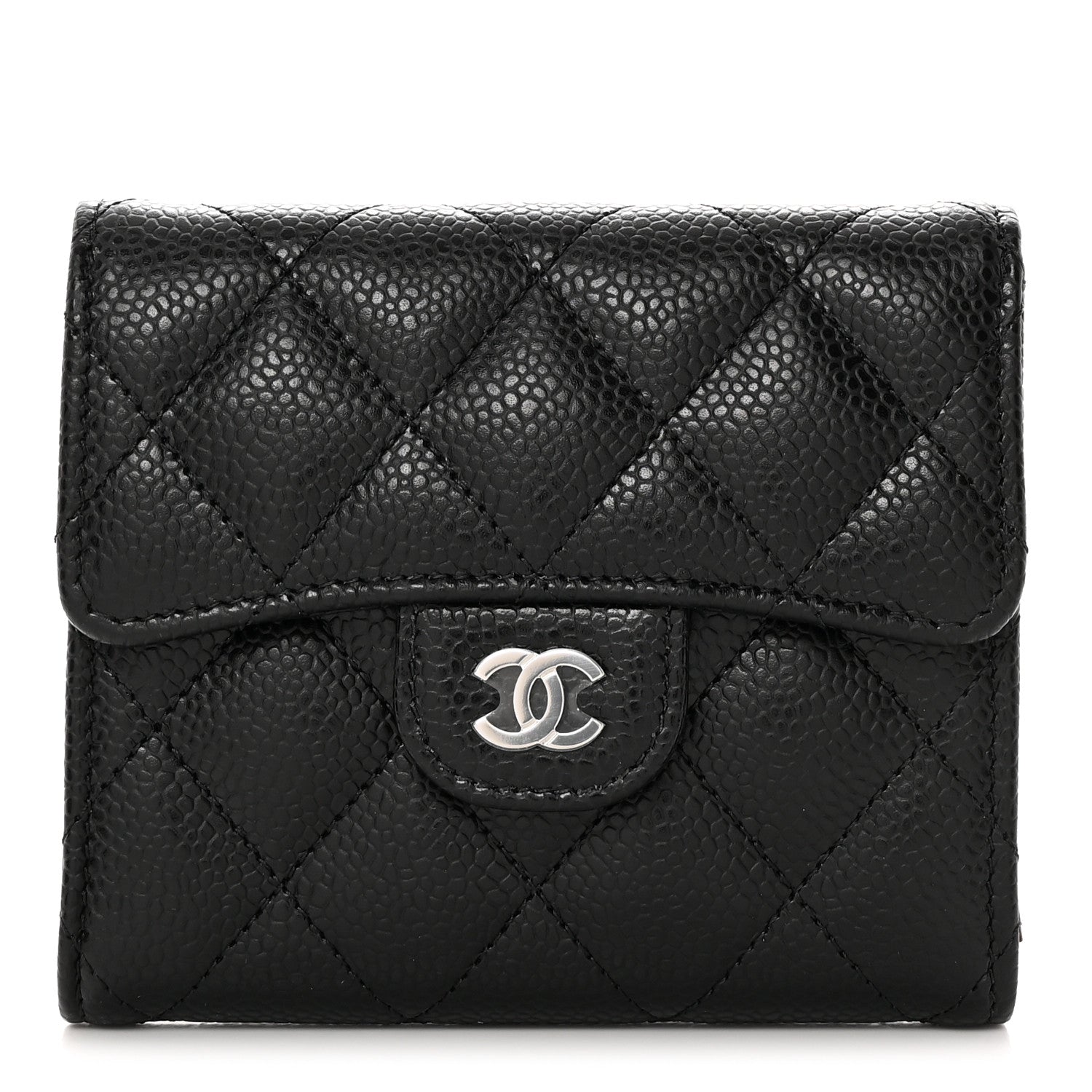 Chanel Caviar Quilted Compact Flap Wallet Black 1 of 9