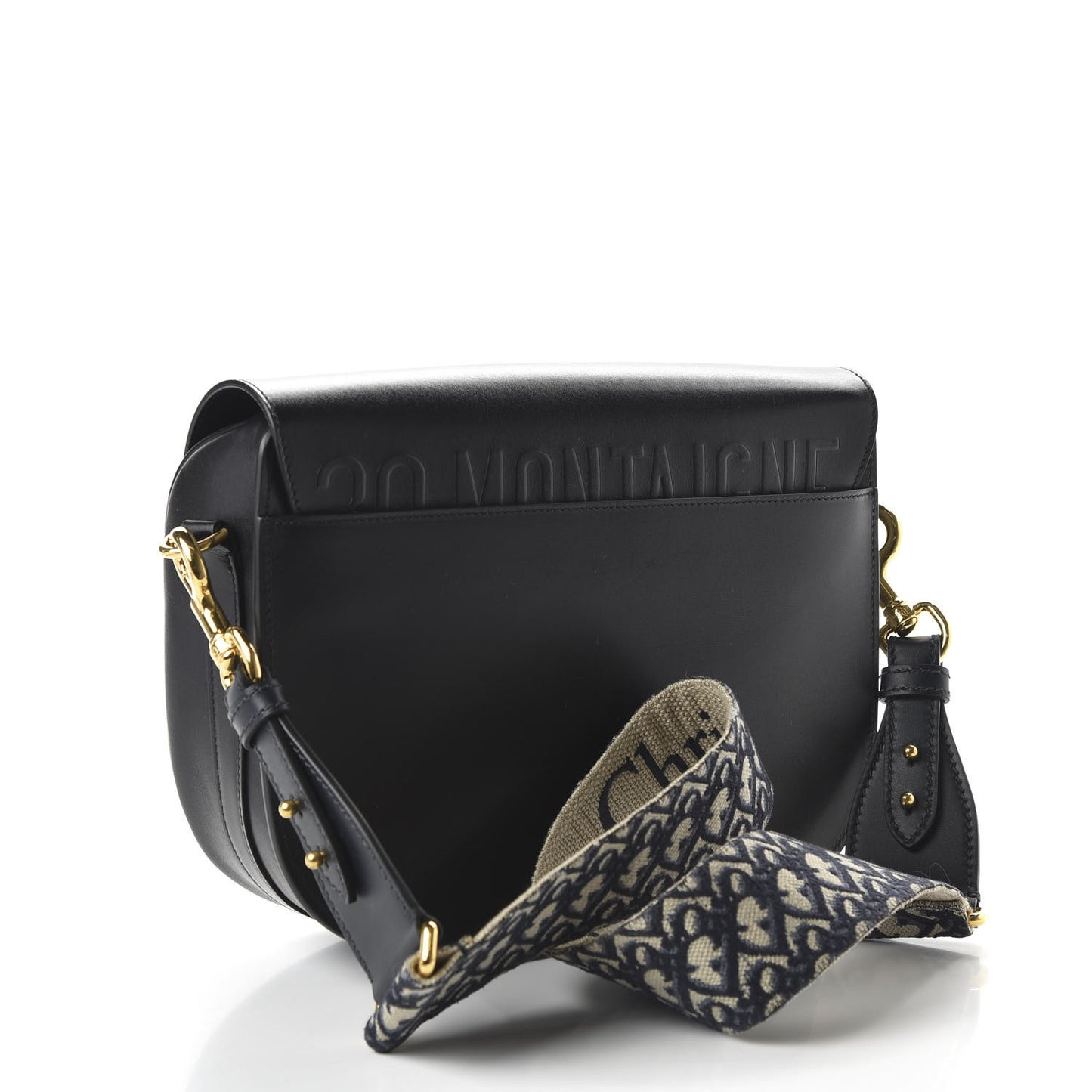 Box Calfskin Large Bobby Flap Black