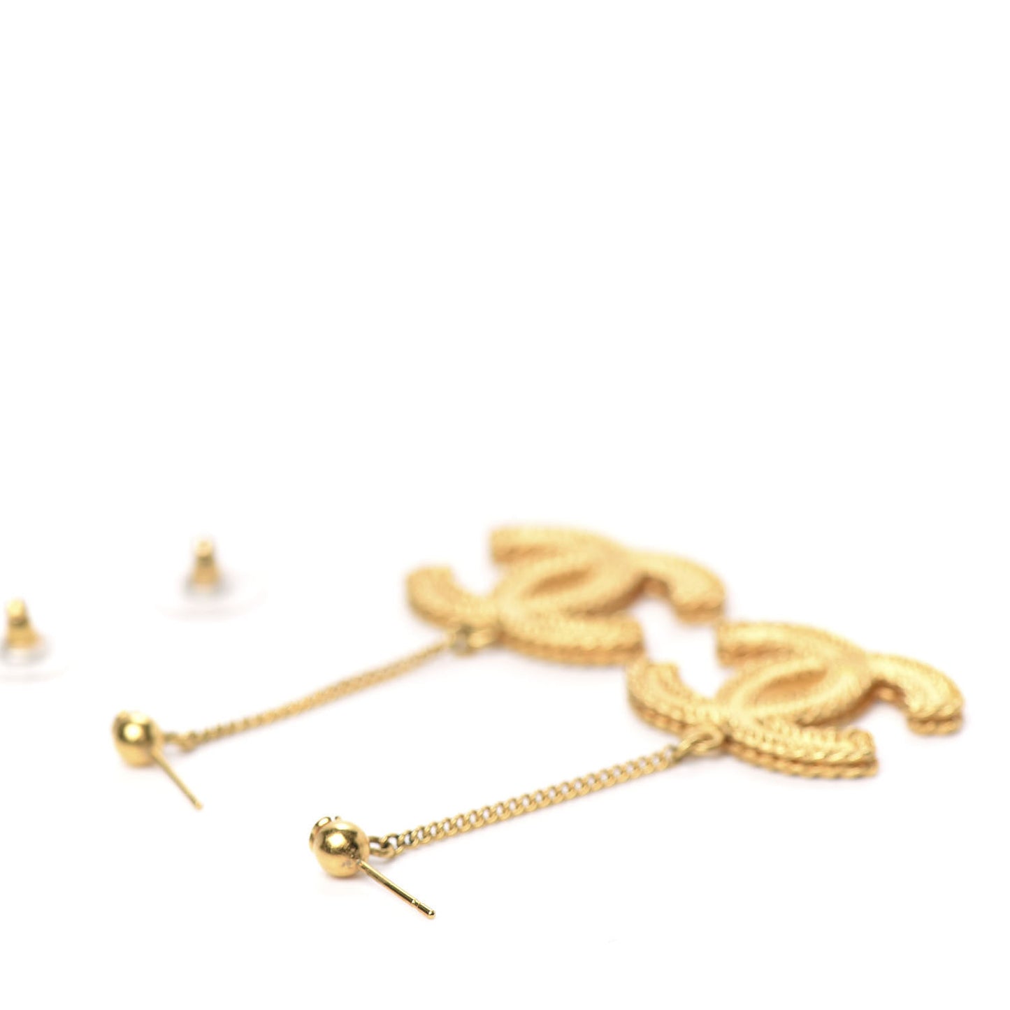 CC Drop Earrings Matte Gold