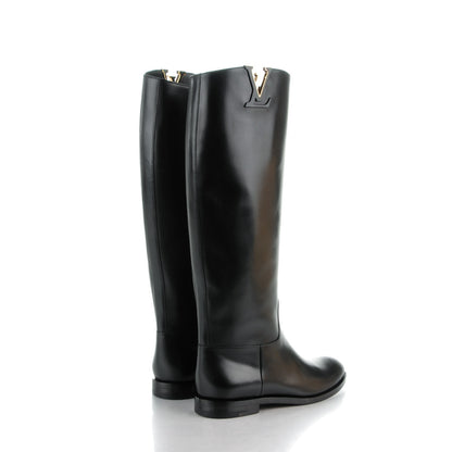 Louis Vuitton Heritage Flat High Boots 35.5 Black 4 of 9
