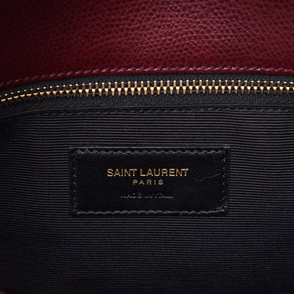 Saint Laurent Textured Calfskin Medium Classic Monogram Universite Bag Dark Red 7 of 8