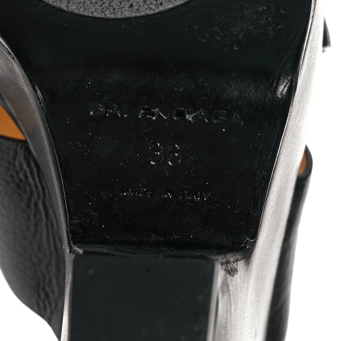 Lambskin Wedge Sandals 36 Black
