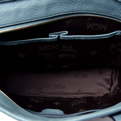 MCM Visetos Shopping Tote Blue 4 of 4