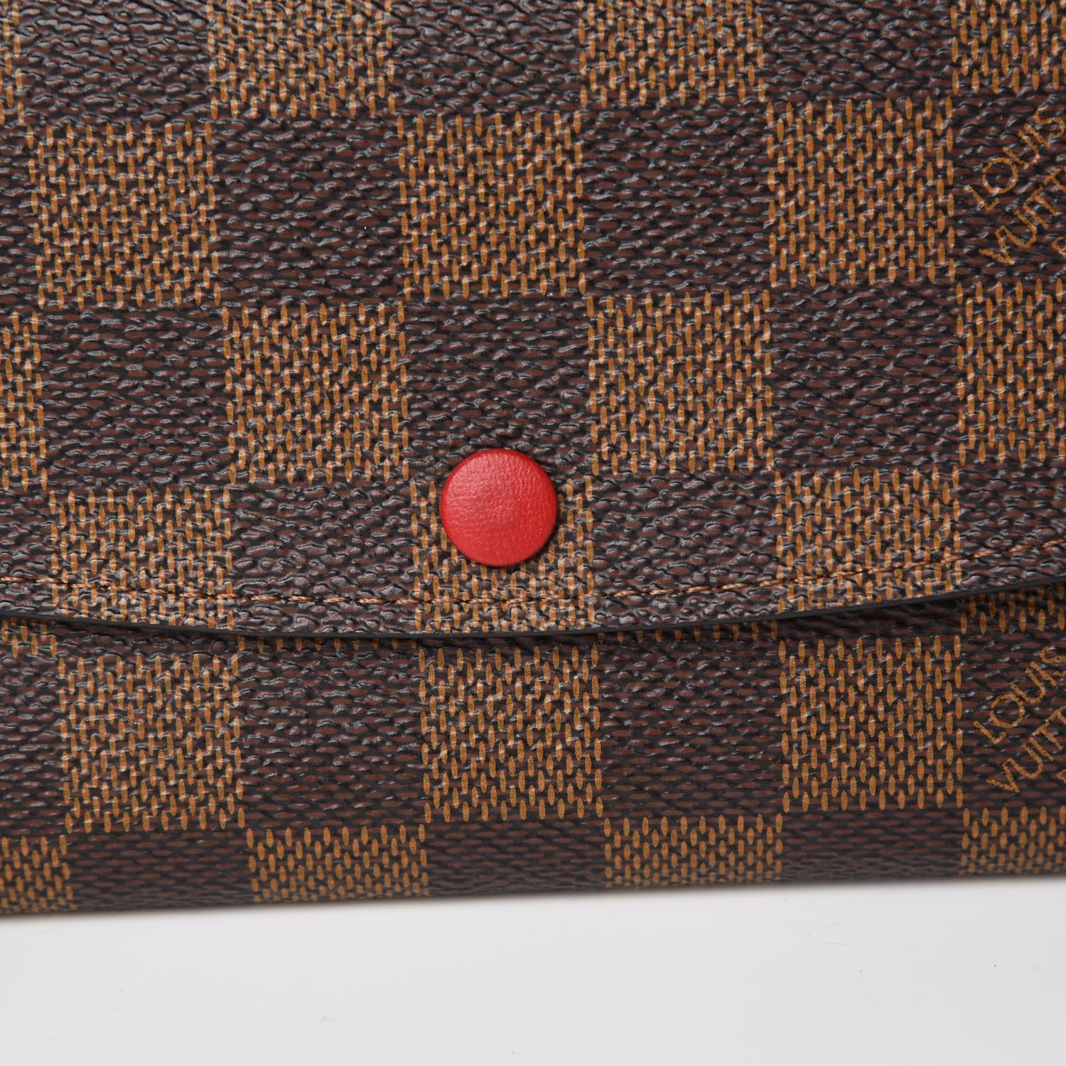 Louis Vuitton Damier Ebene Emilie Wallet Red 7 of 9