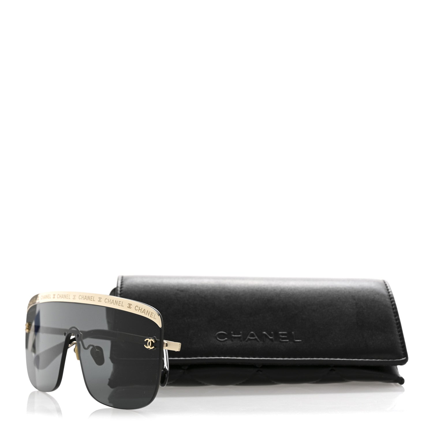 Chanel Metal Shield Sunglasses 71507 Gold 1728409 – FASHIONPHILE