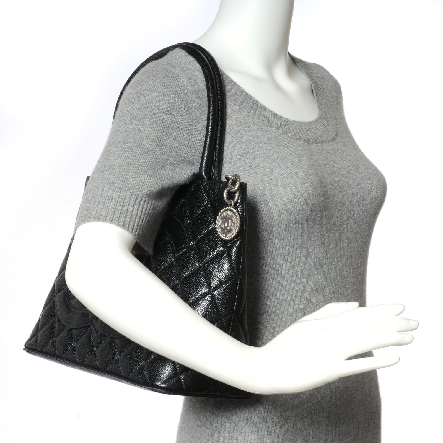 Chanel Caviar Medallion Tote Black 2 of 8