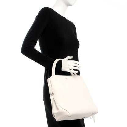 Christian Dior Calfskin Medium Bar Tote White 2 of 10