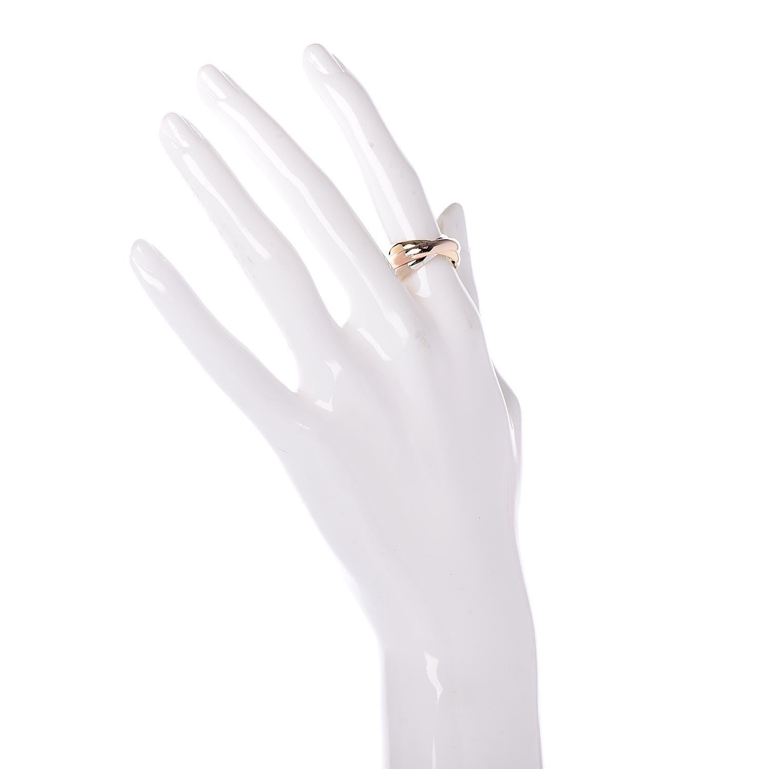 Cartier 18K Pink Yellow White Gold Classic Les Must De Trinity Ring 52 6 2 of 4