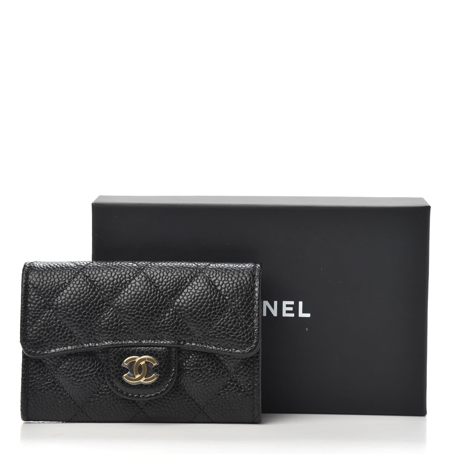 Chanel Caviar Quilted Flap Card Holder Wallet Black 9 of 9