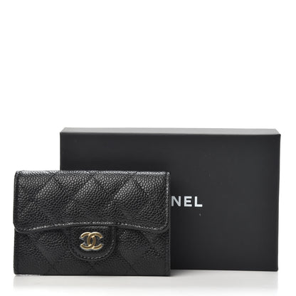 Chanel Caviar Quilted Flap Card Holder Wallet Black 9 of 9