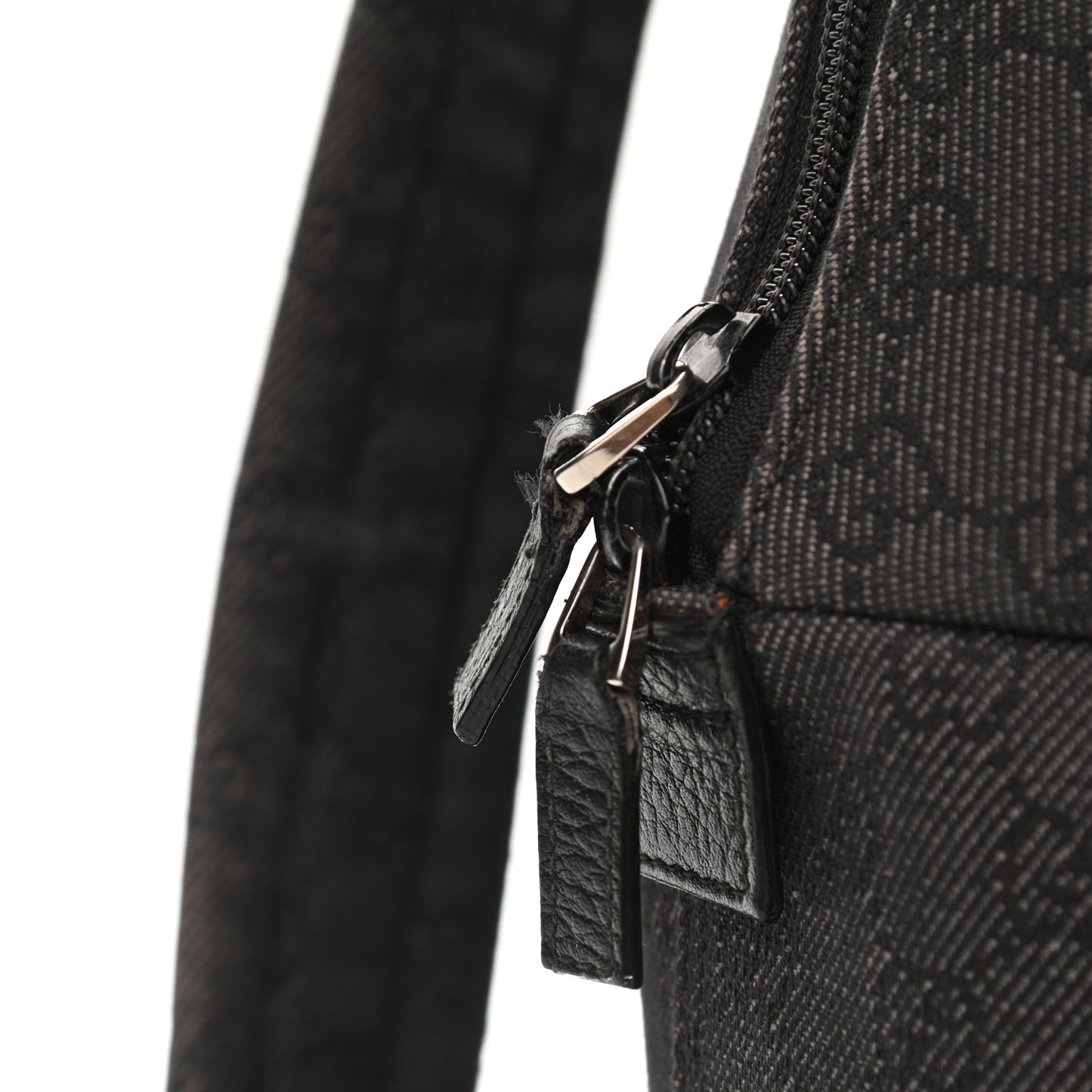 Denim Monogram Medium Backpack Black
