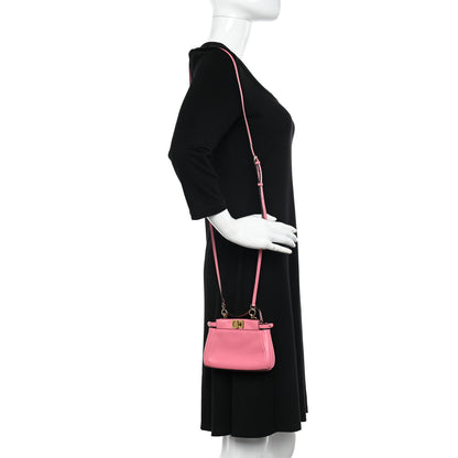 Fendi Shiny Nappa Micro Peekaboo Iconic Satchel Rosa Fluo 2 of 11