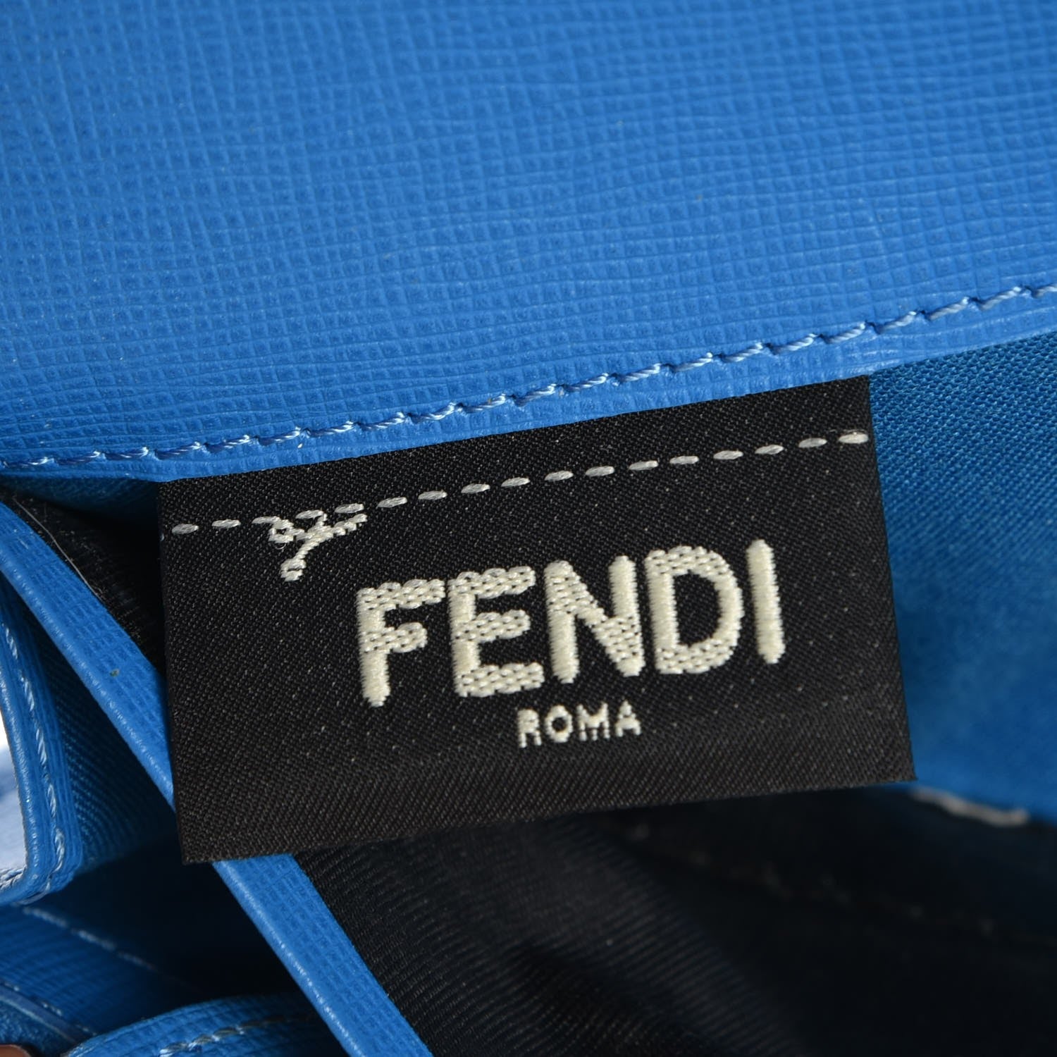 Fendi Vitello Elite Crystal Eye Monster Continental Wallet Royal Blue Papavero Multicolor 7 of 10