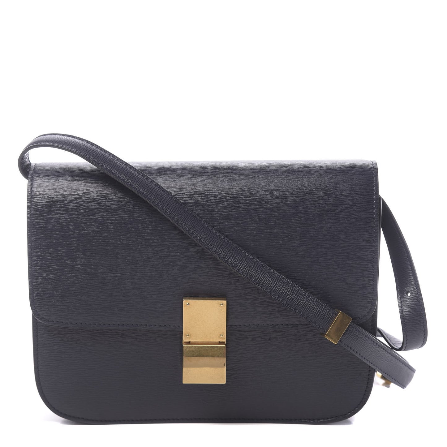 Liege Calfskin Medium Classic Box Flap Bag Dark Blue
