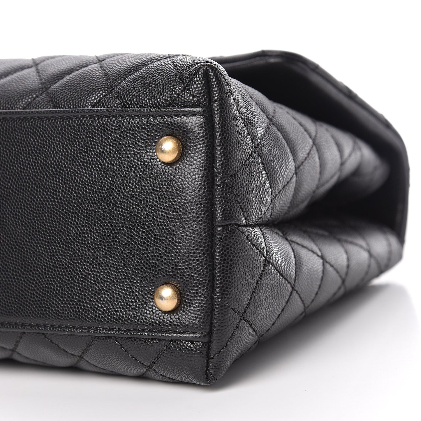 Caviar Quilted Medium Coco Handle Flap Black