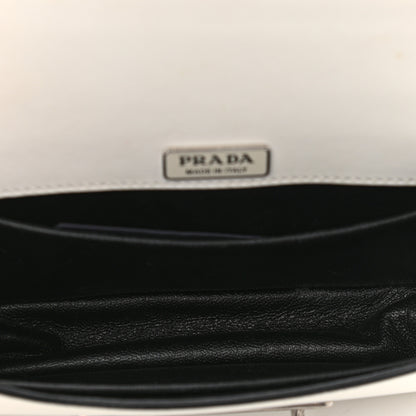 Prada Crystal City Calf Saffiano Cahier Shoulder Bag Talco Black 4 of 8