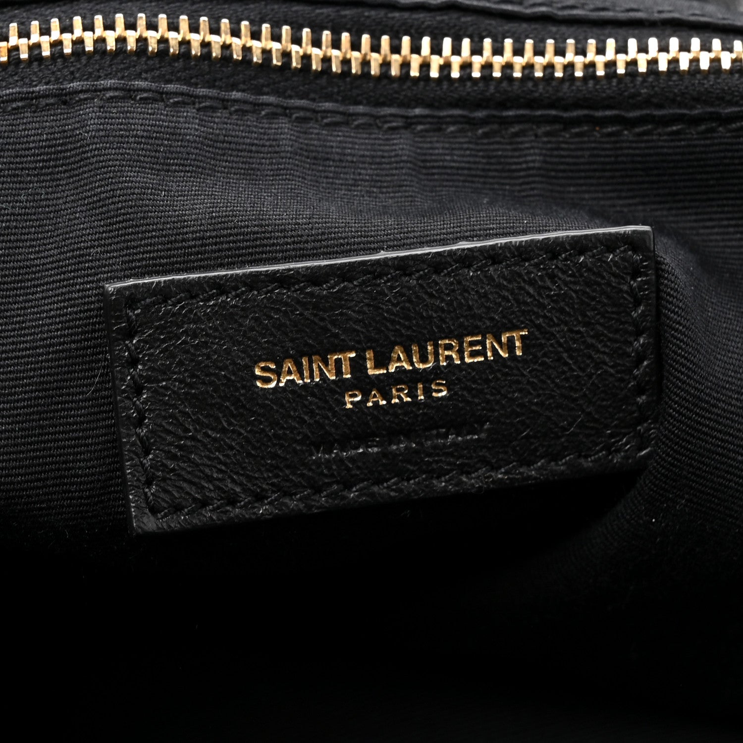 Saint Laurent Lambskin Charm Studded Teddy Drawstring Bag Black 6 of 11