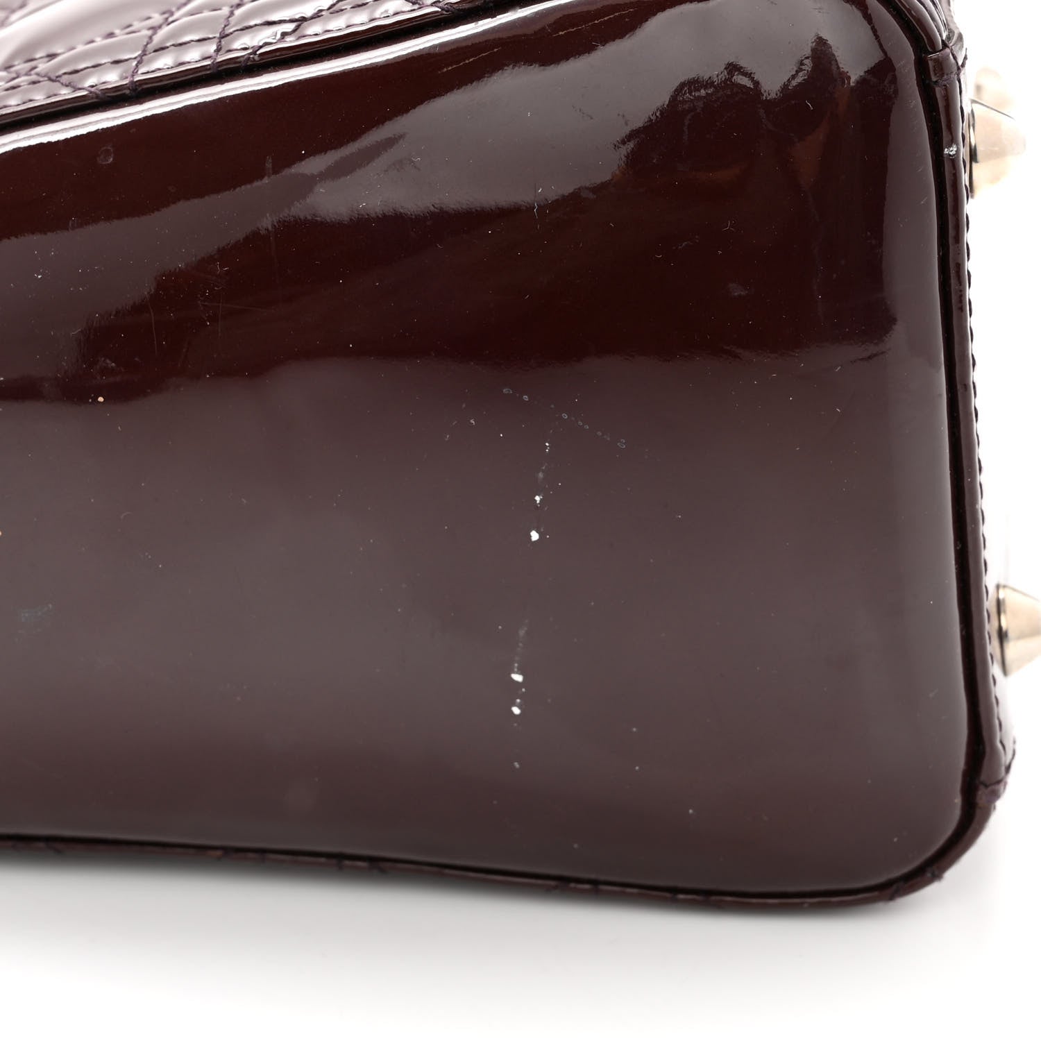Christian Dior Patent Cannage Large Lady Dior Burgundy 9 of 10