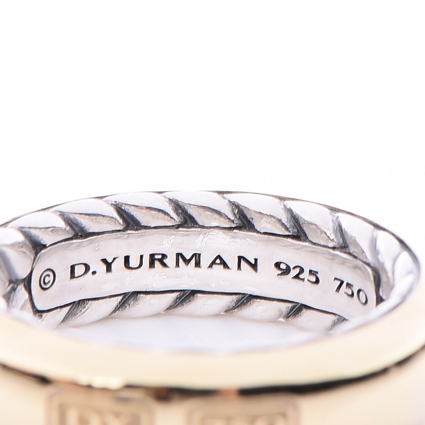 Sterling Silver 18K Yellow Gold Streamline Band Ring 59 8.25
