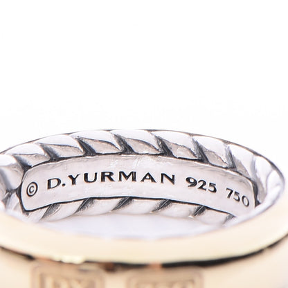 David Yurman Sterling Silver 18K Yellow Gold Streamline Band Ring 59 8.25 4 of 5