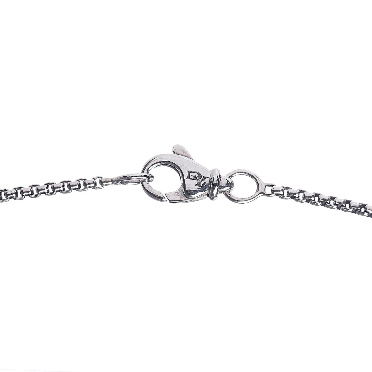 Sterling Silver White Agate Diamond 7mm Petite Albion Pendant Necklace