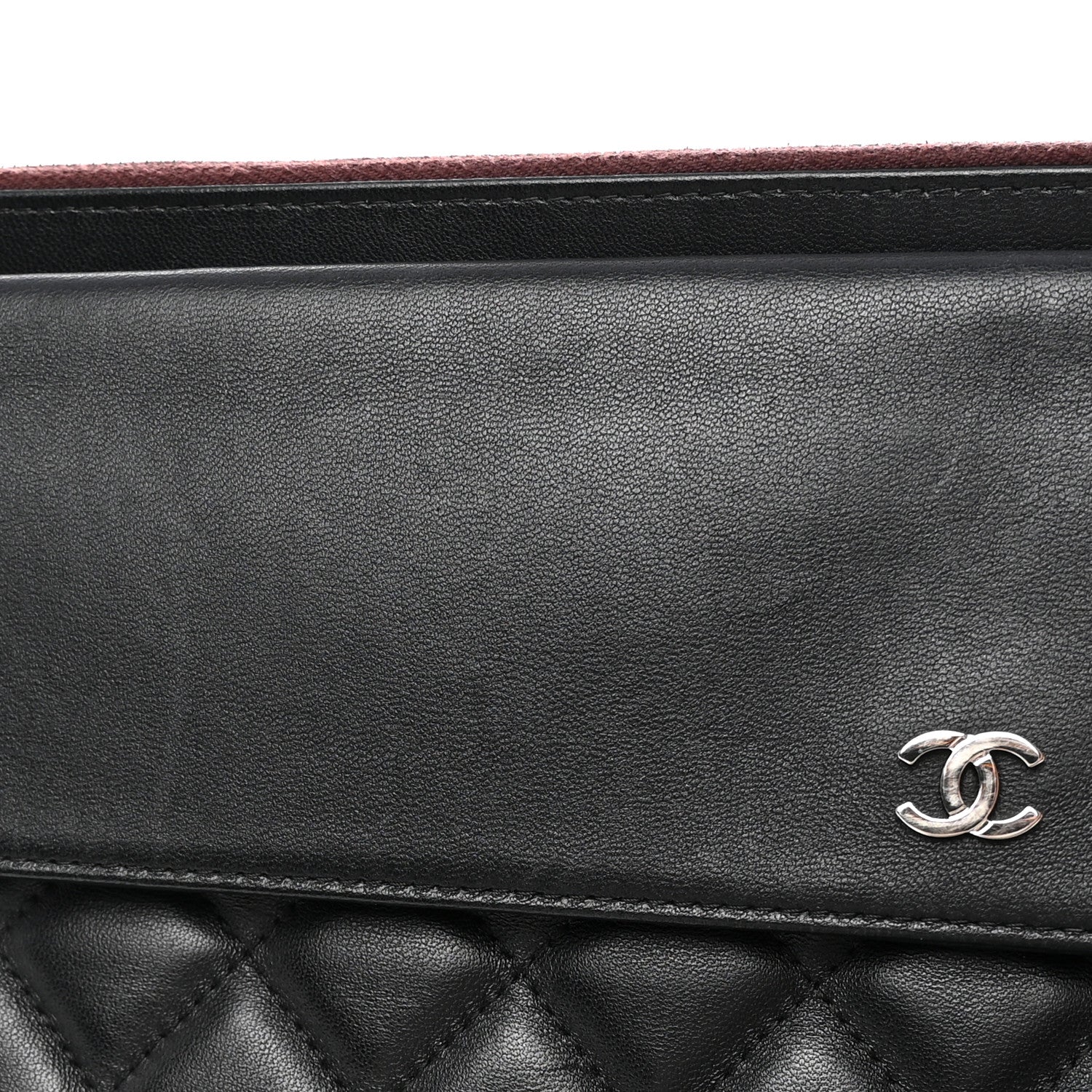Chanel Lambskin Quilted Large Flap Cosmetic Case Black 16 of 20