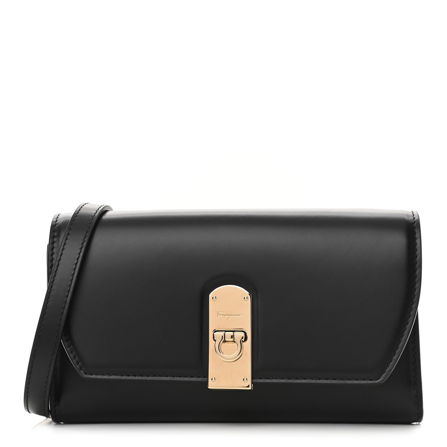 Salvatore Ferragamo Smooth Calfskin Boxyz Mini Crossbody Belt Bag Black 1 of 11