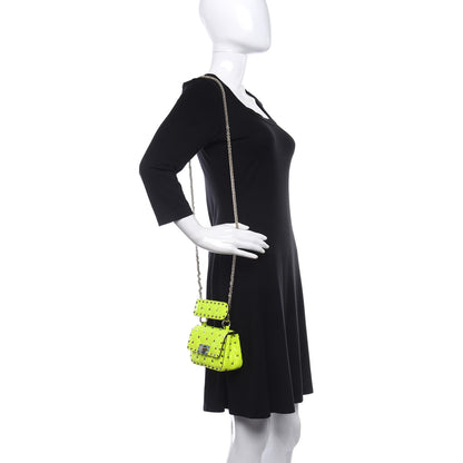 Valentino Garavani Calfskin Micro Rockstud Spike Shoulder Bag Lime 2 of 10