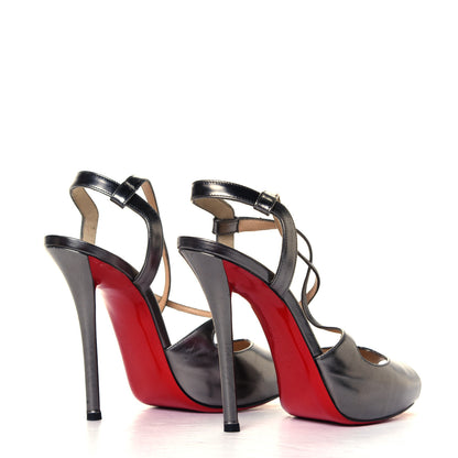 Christian Louboutin Metallic Gloss Cross Street 120 Sandals 37.5 Lichen 4 of 6