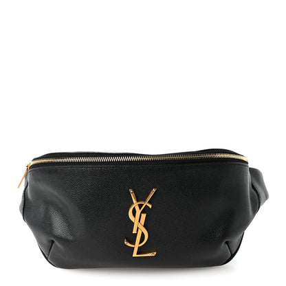 Saint Laurent Grain De Poudre Monogram Belt Bag Black 1 of 9
