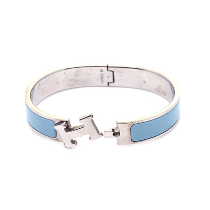 Hermes Enamel Narrow Clic Clac H Bracelet GM Blue 4 of 7